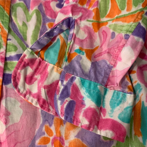 Lauren Ralph Lauren Floral Button Shirt Women PS Multicolor Watercolor Cotton - Picture 6 of 7